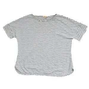 Seasalt Cornwall Organic Cotton Shirt Womens 12 Blue White Stripe Coastal Casual